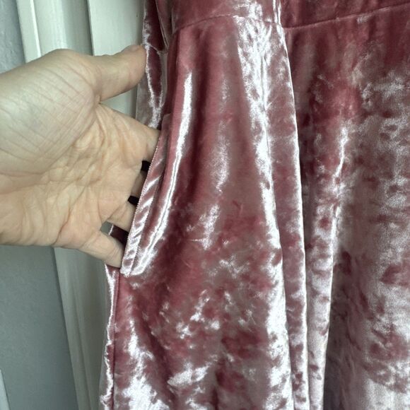 Nordstrom Velvet Pink Girls 10/12 Holiday Dress Wedding Christmas - Picture 4 of 8